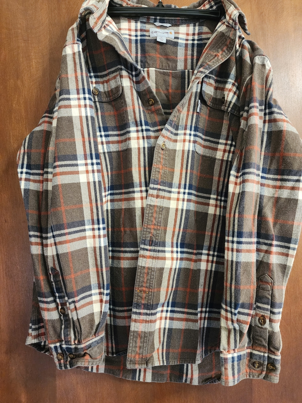 Carhartt Men’s Brown Plaid Flannel Shirt